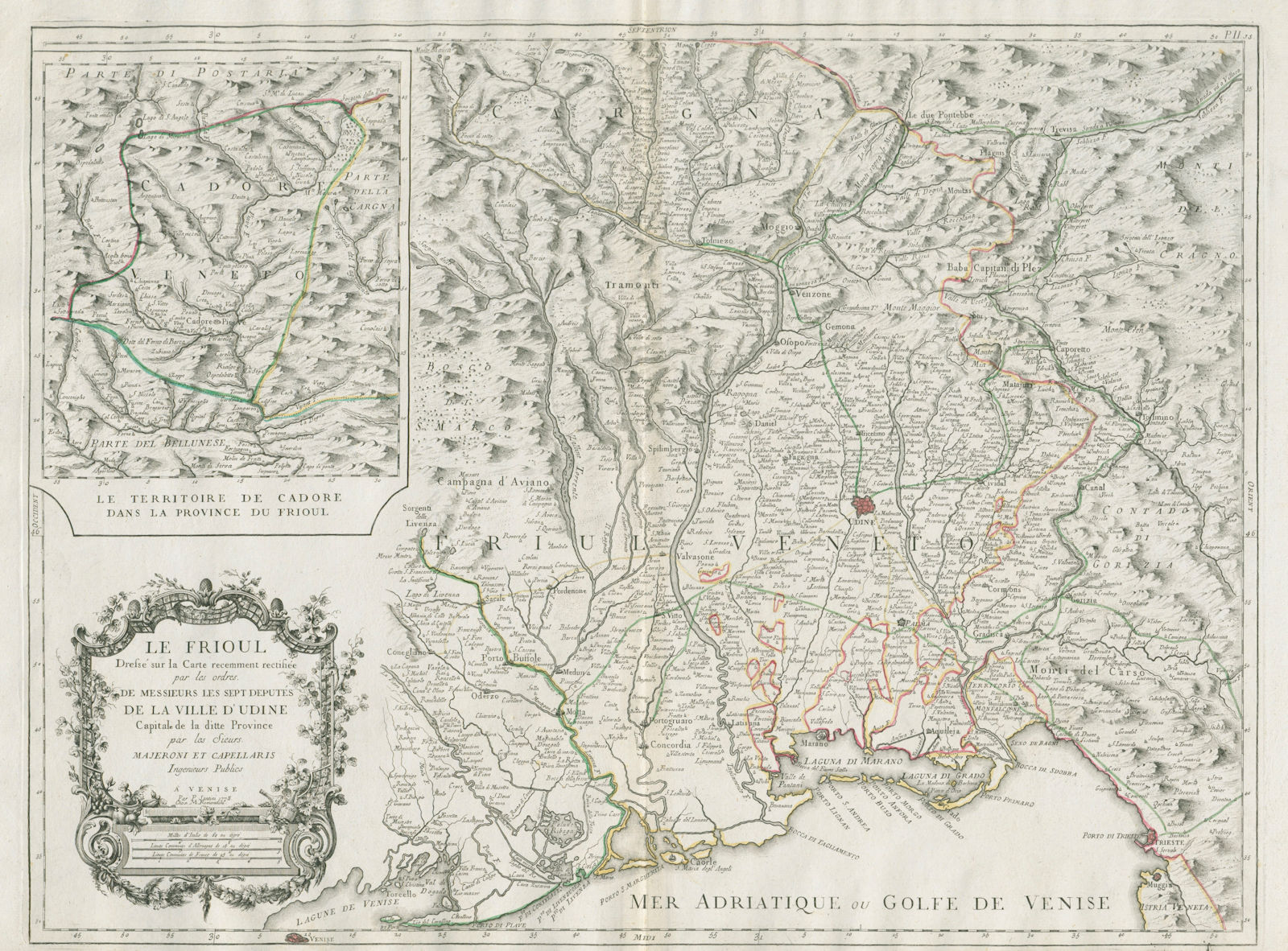"Le Frioul". Friuli Veneto Italy. SANTINI / MAJERONIS & CAPELLARIS 1784 map