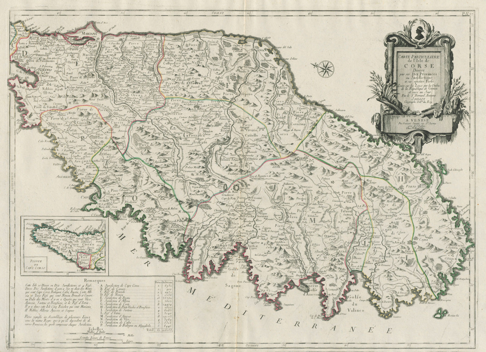 "Carte Particuliere de l'Isle de Corse…". Corsica. SANTINI / JAILLOT 1784 map
