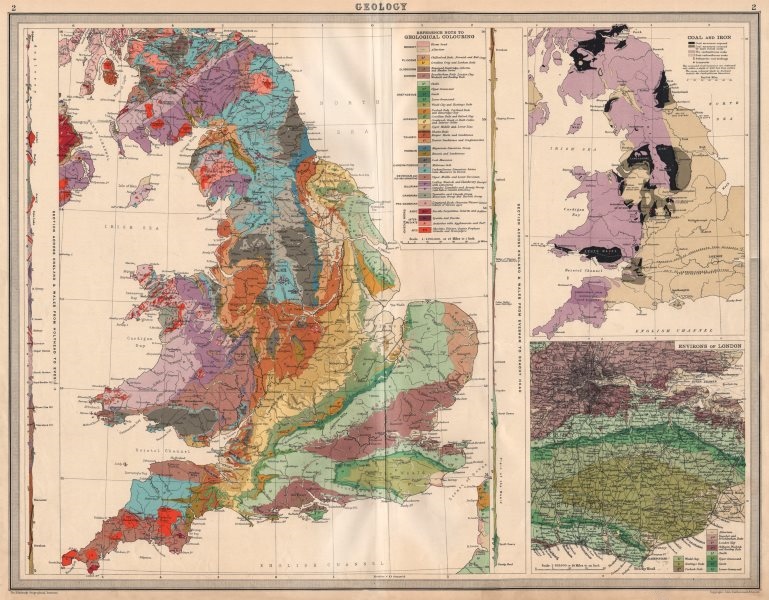 Associate Product ENGLAND AND WALES Geology Coal & iron deposits Geological. LARGE 1939 old map