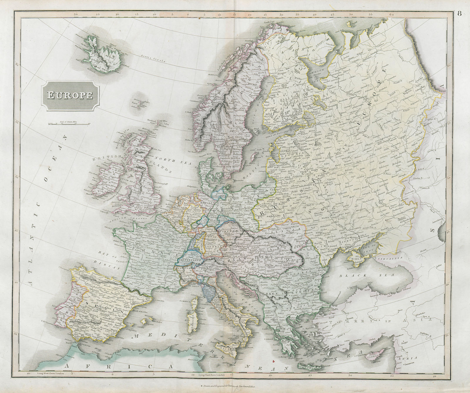 Europe. Unified Benelux. Switzerland includes Haute-Savoie. THOMSON 1830 map