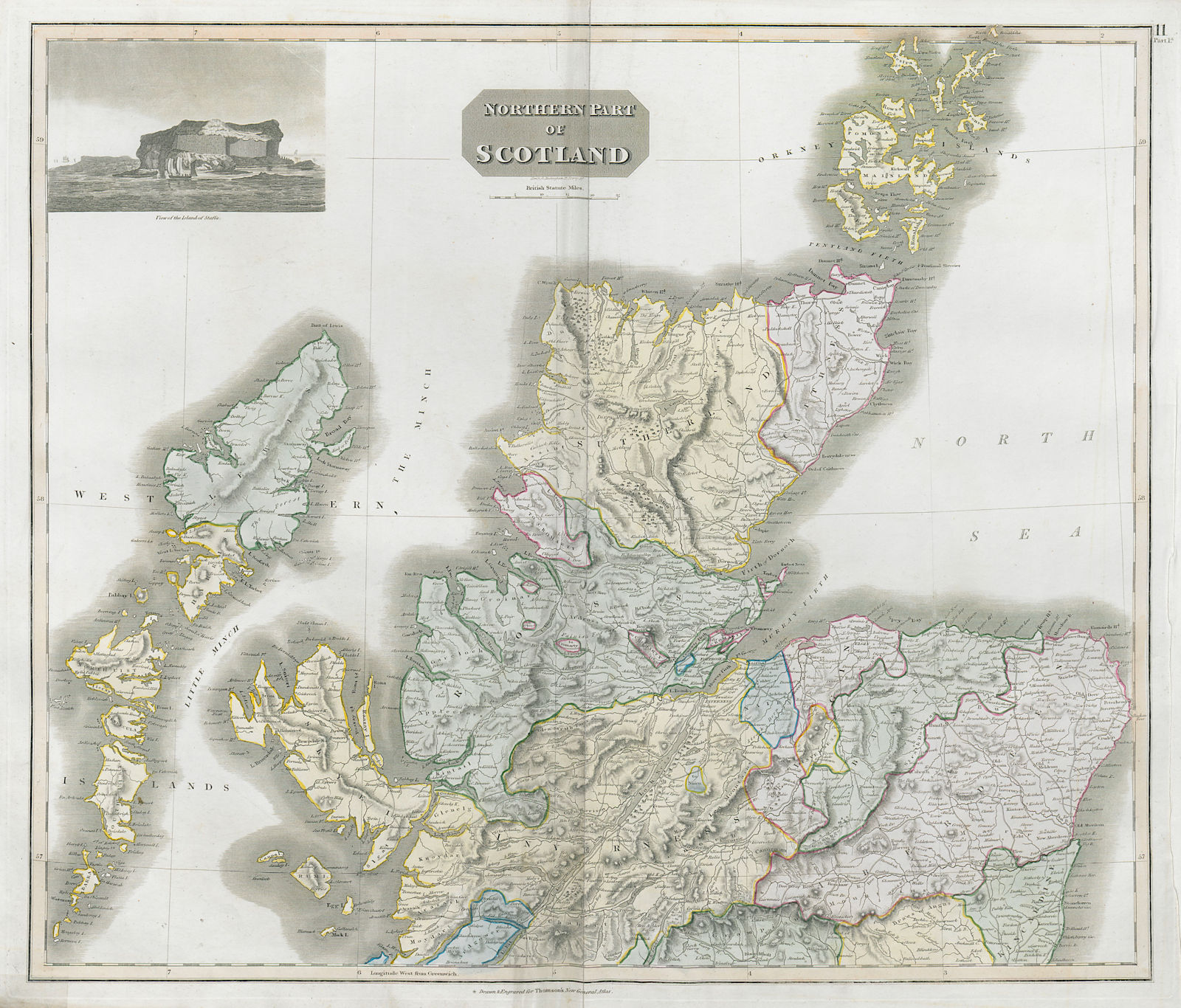 Northern part of Scotland. Highlands & Islands. Coach roads. THOMSON 1830 map