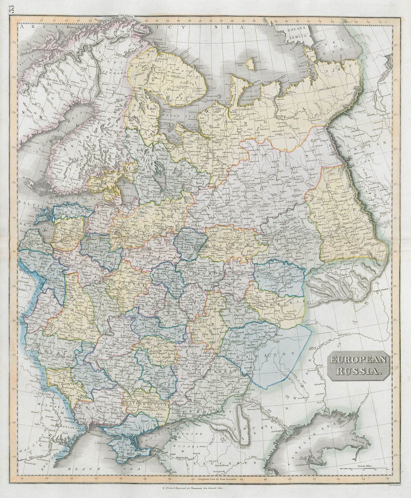 "European Russia" including Baltics Belarus Ukraine. THOMSON 1830 old map