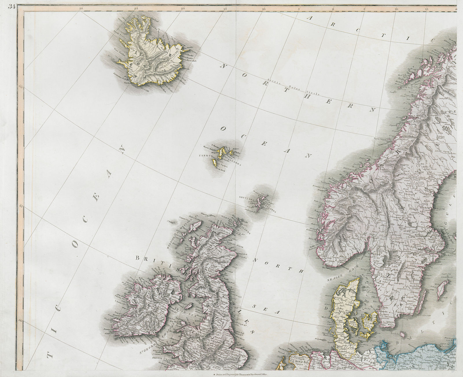 North-west Europe. Nordic Countries. British Isles Scandinavia. THOMSON 1830 map
