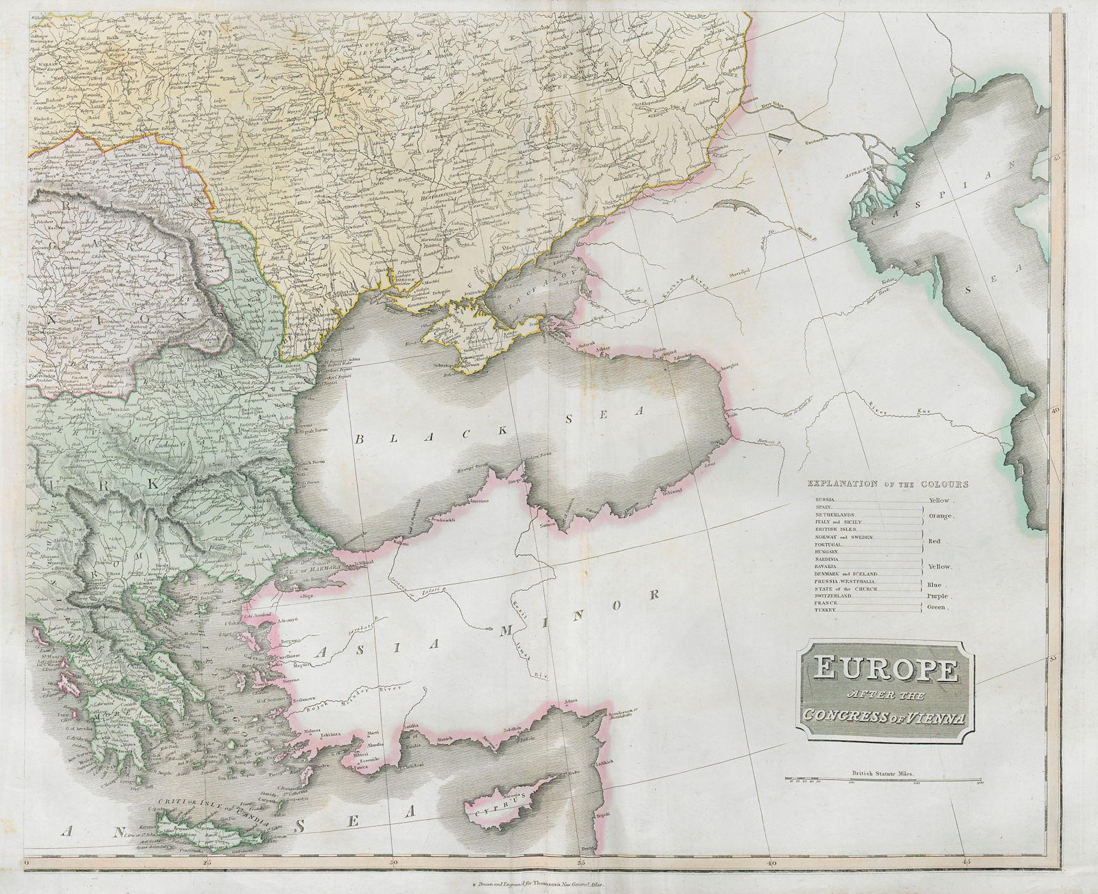 Associate Product South-east Europe. Greece Balkans & Ukraine. Romania Bulgaria. THOMSON 1830 map