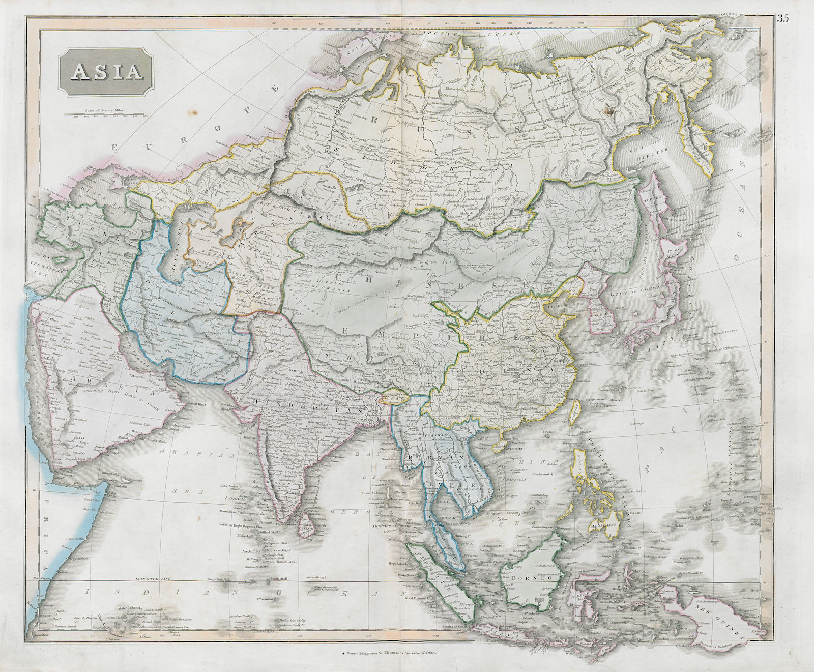 Asia. Arabia. Independent Assam. Birman Empire. East Indies. THOMSON 1830 map