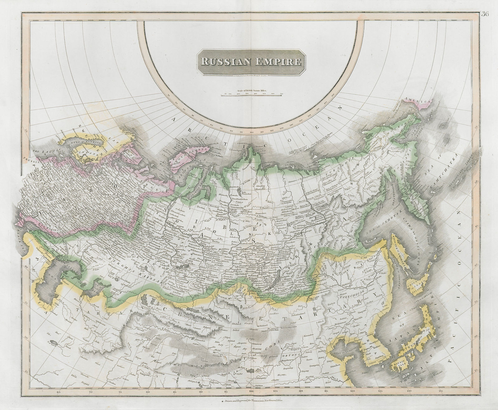 "Russian Empire". Russia in Asia & Europe. Siberia. THOMSON 1830 old map