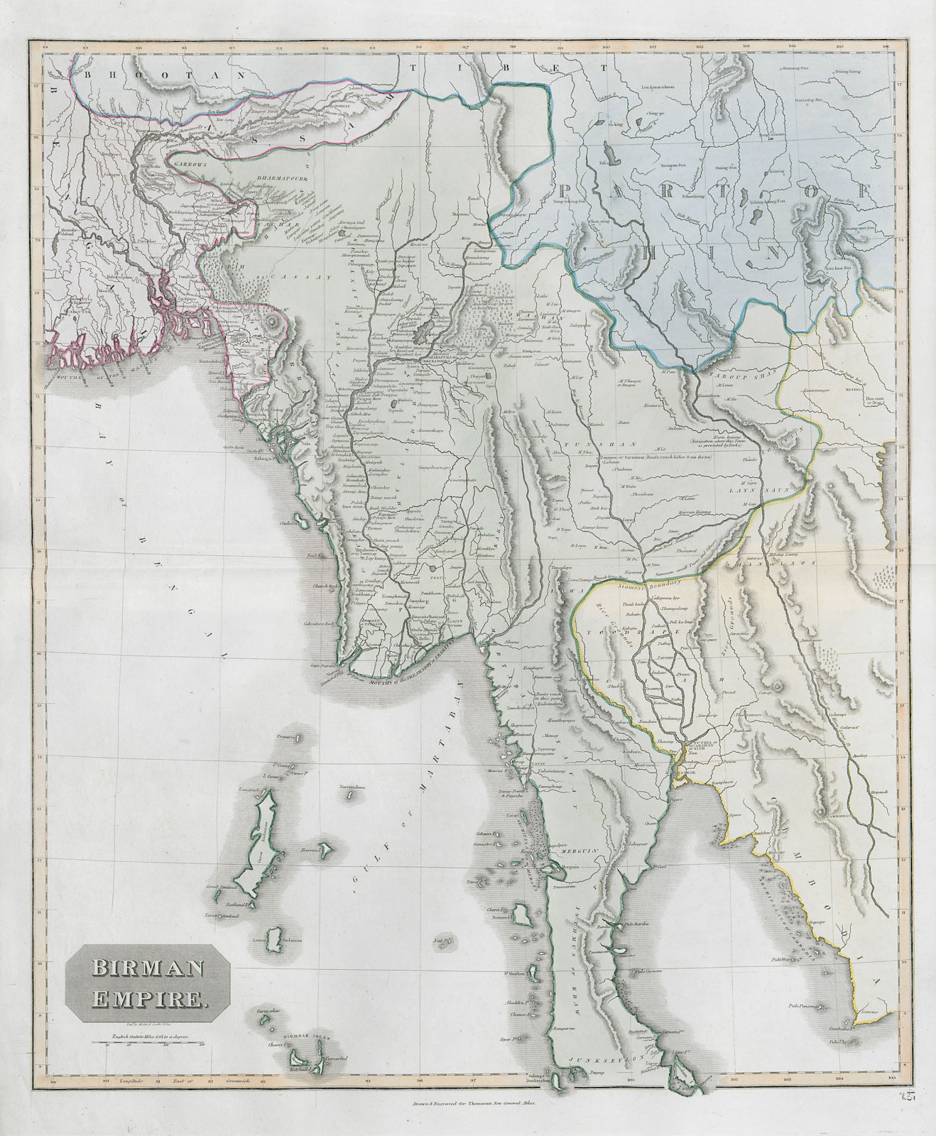 Associate Product "Birman Empire". Burma Myanmar. Western Siam/Thailand Bengal. THOMSON 1830 map