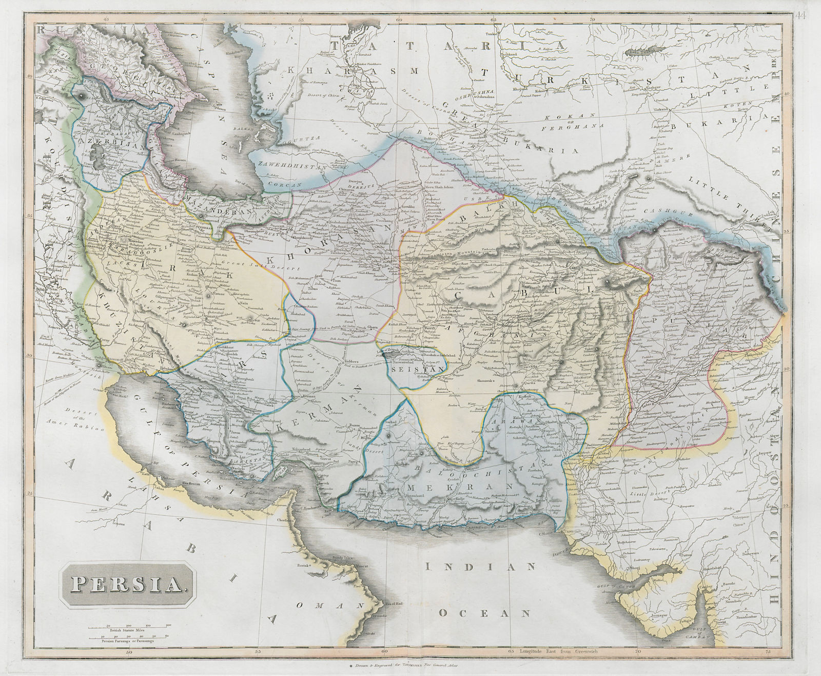 Associate Product Persia Caucasus Central Asia. Shows Aboo Heyle (Abu Hail/Dubai) THOMSON 1830 map