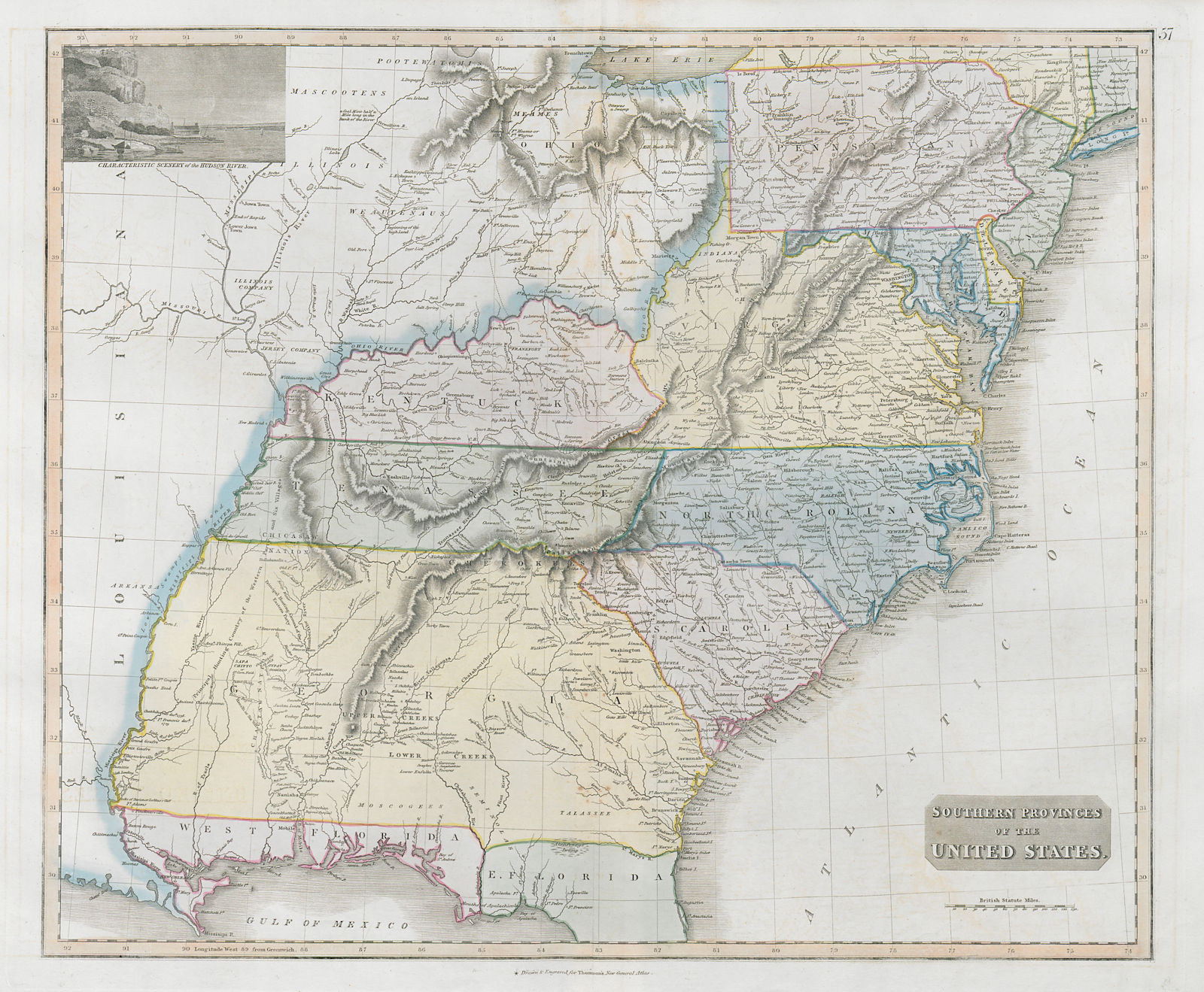 "Southern provinces of the United States". THOMSON. West & East Florida 1830 map