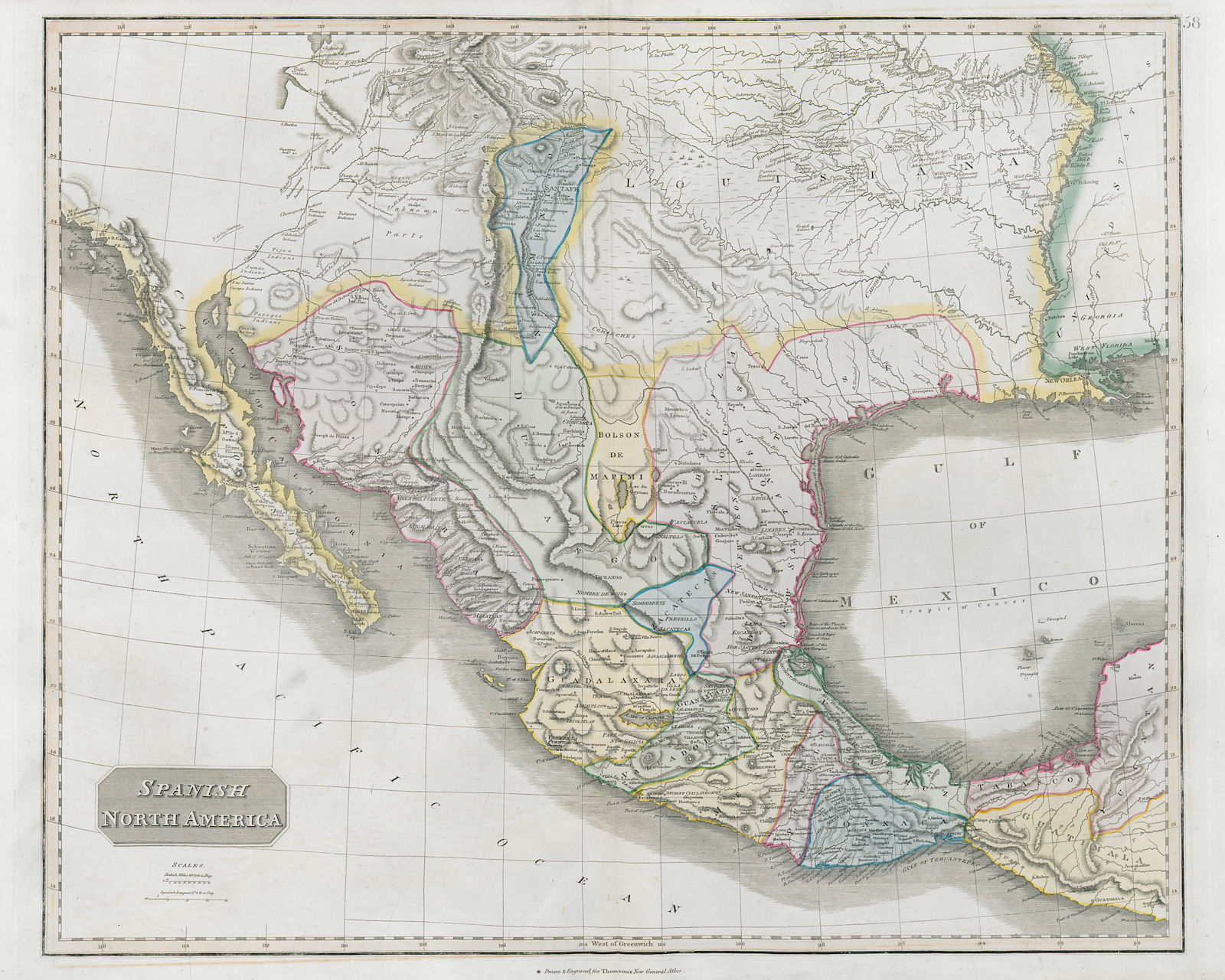 Associate Product "Spanish North America". THOMSON. Texas, Mexico & Southwestern USA 1830 map
