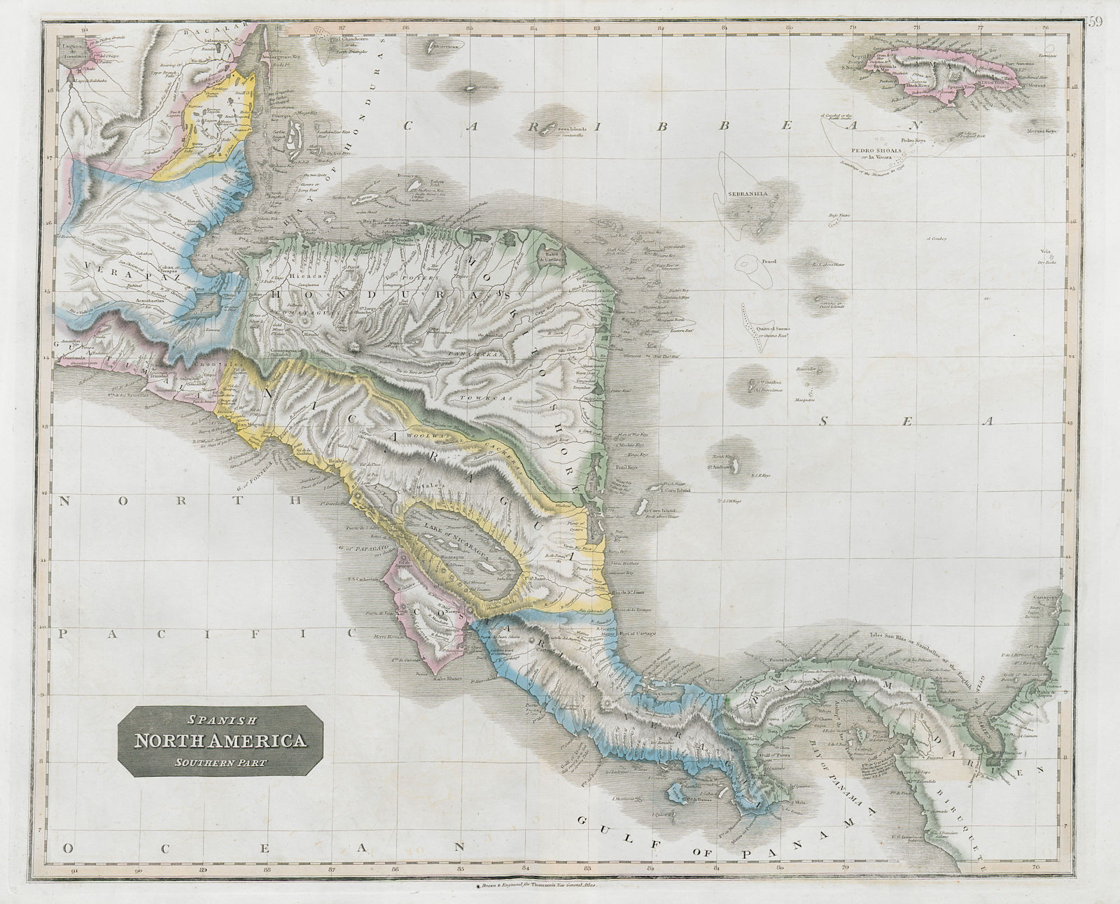 Associate Product "Spanish North America, southern part" by John Thomson. Central America 1830 map