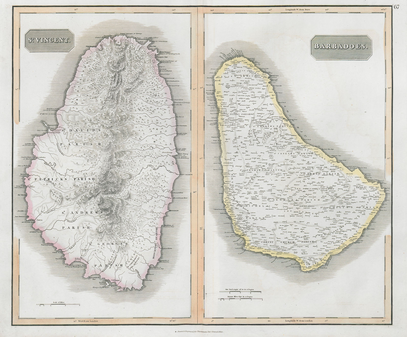 Associate Product St Vincent & "Barbadoes". Barbados. West Indies Caribbean. THOMSON 1830 map