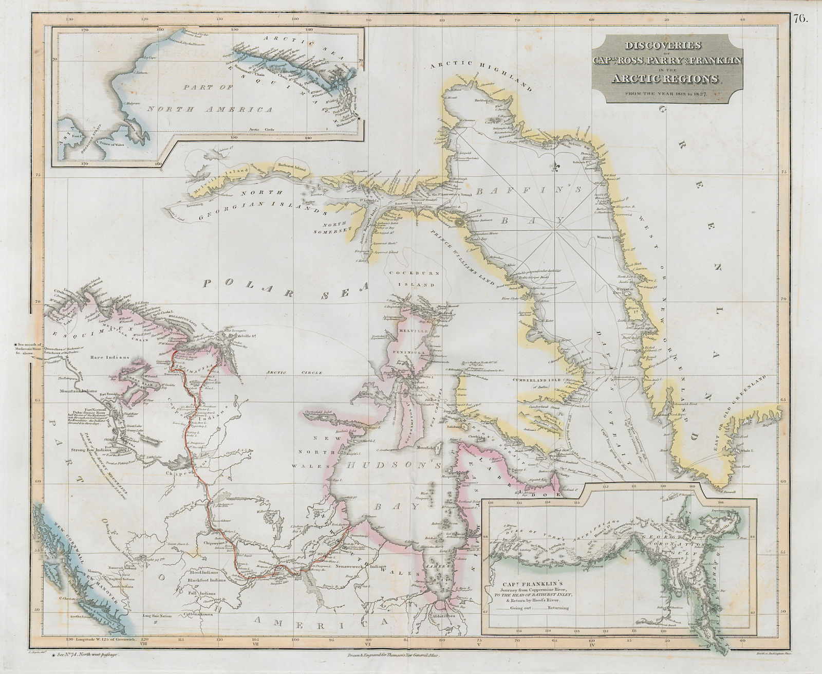 Associate Product Discoveries of… Ross, Parry & Franklin in the Arctic regions. THOMSON 1830 map