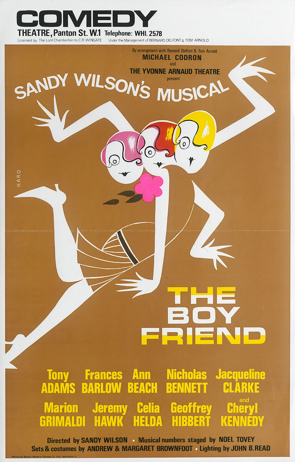 Associate Product Comedy Theatre. The Boy Friend. Sandy Wilson. Musical. Ann Beach. Grimaldi 1967
