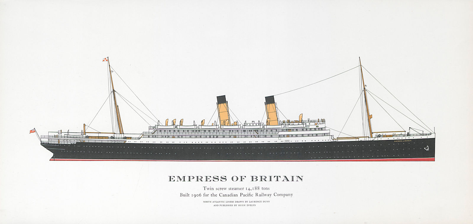 Associate Product Empress of Britain ocean liner 1906. Canadian Pacific. Fairfield, Clyde 1961