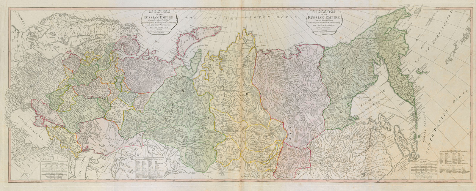 The European & Asiatic parts of the Russian Empire. LAWRIE & WHITTLE 1794 map