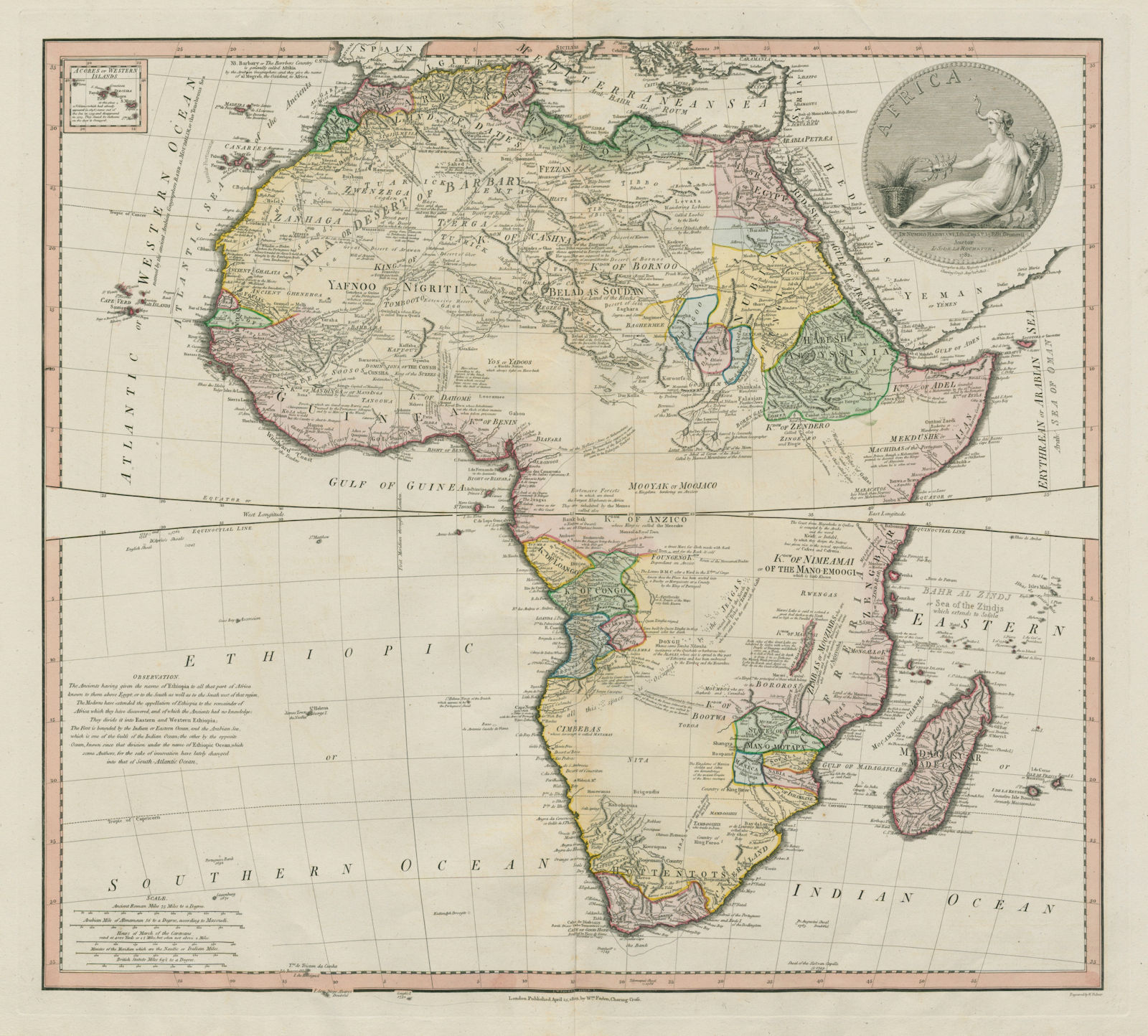 Africa by DELAROCHETTE / FADEN. Pre-colonial tribes & kingdoms 1803 old map