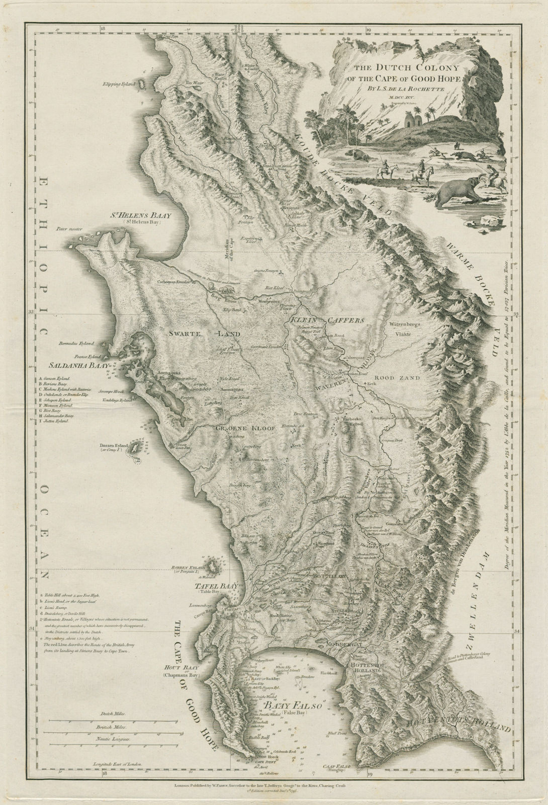 The Dutch colony of the Cape of Good Hope. South Africa Cape Town FADEN 1795 map