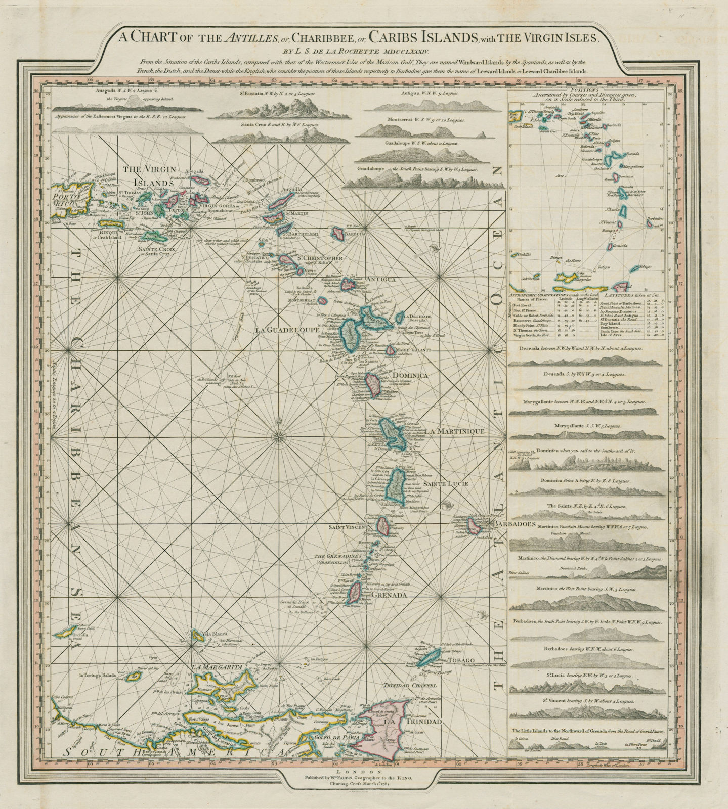 The Antilles or Charibbee or Caribs Islands… DELAROCHETTE / FADEN 1784 old map