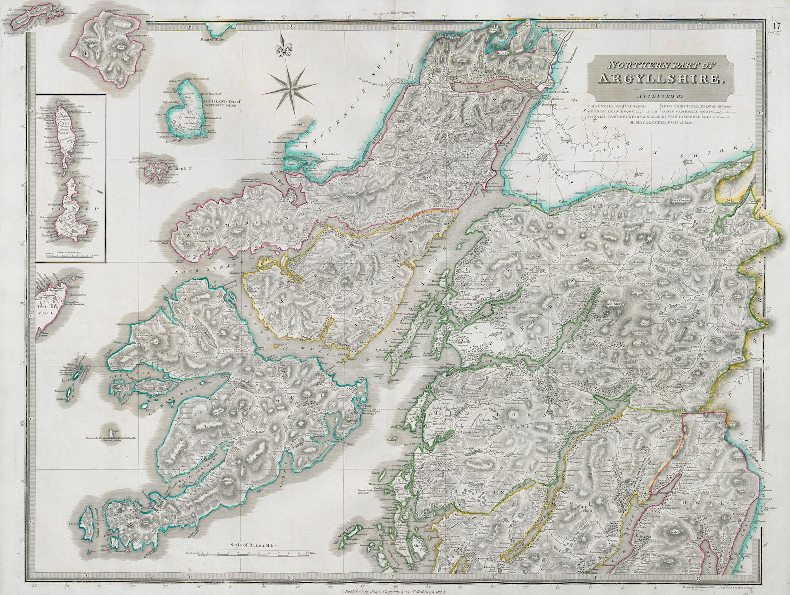 Argyllshire north. Mull Linnhe Oban Tobermory Fort William Rum. THOMSON 1832 map