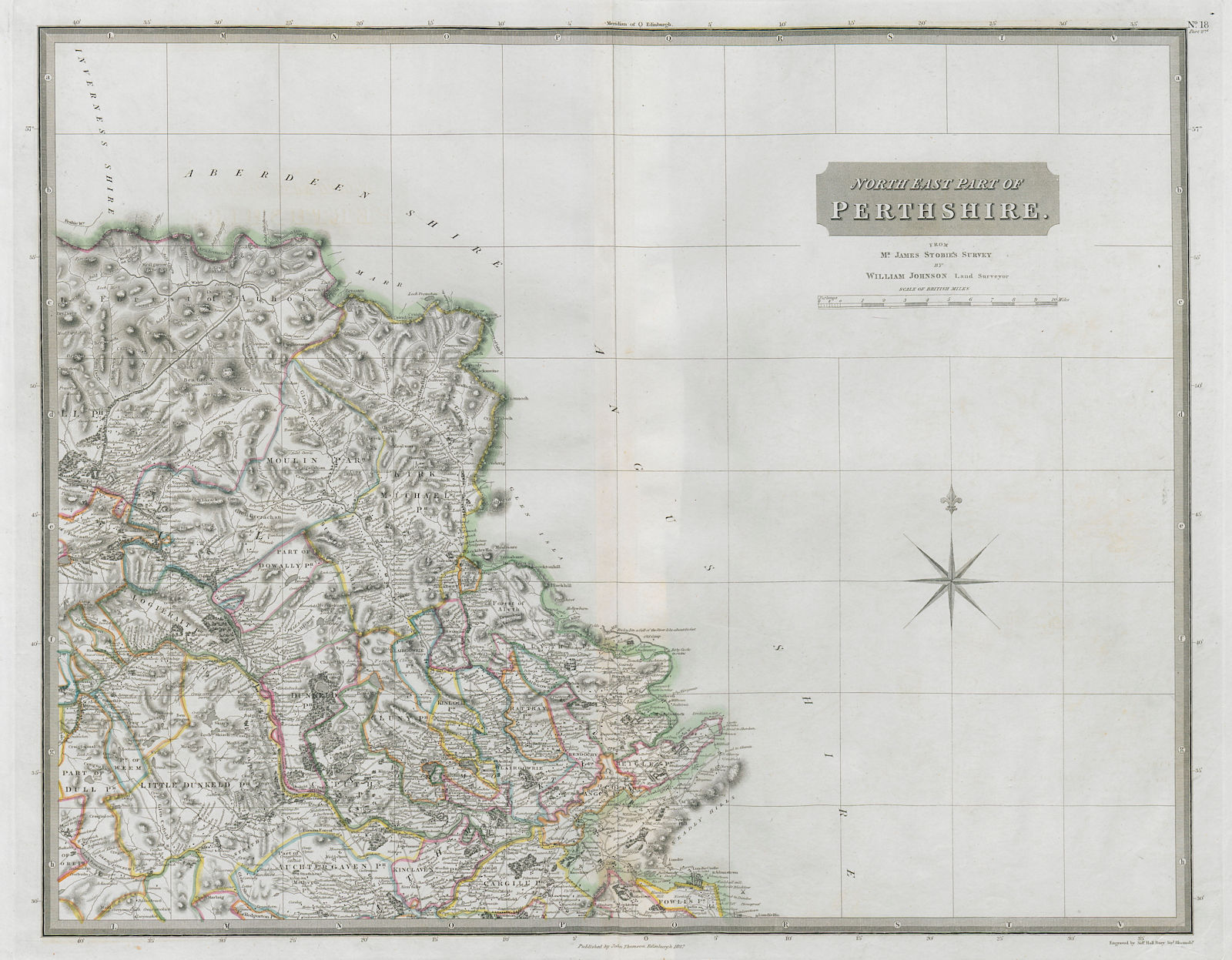 Associate Product Perthshire north east. Blair Atholl Pitlochry Glenshee Dunkeld. THOMSON 1832 map