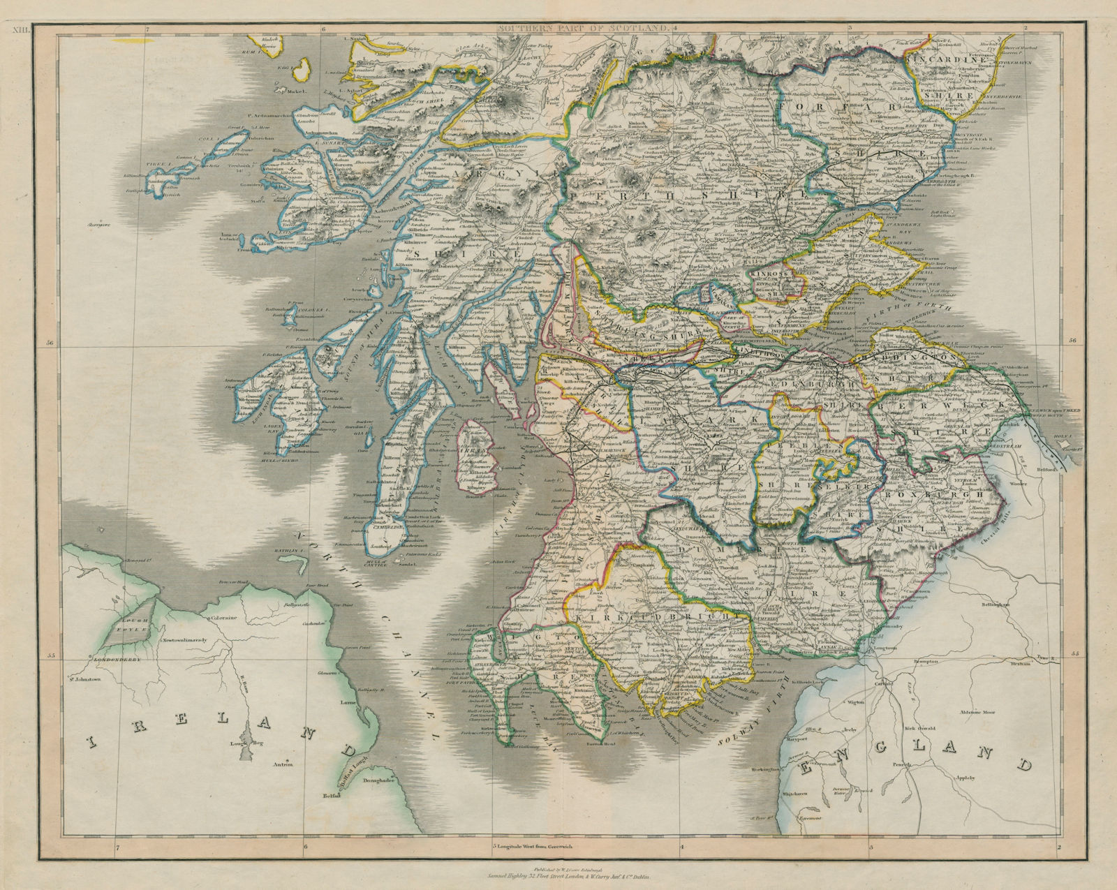 Associate Product Southern Scotland with all the railways. LIZARS 1842 old antique map chart