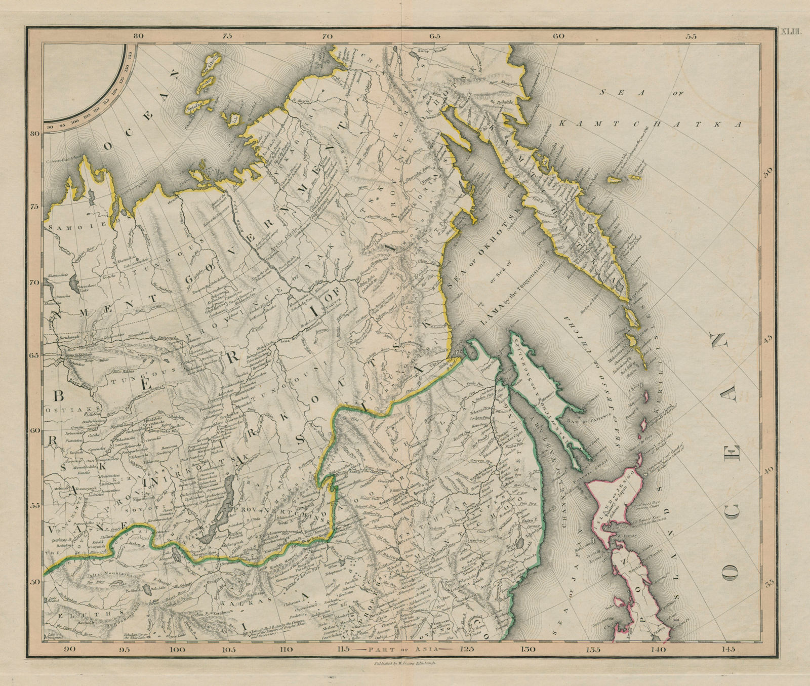 North-east Asia. Russia. Eastern Siberia. China Japan Kamchatka. LIZARS 1842 map
