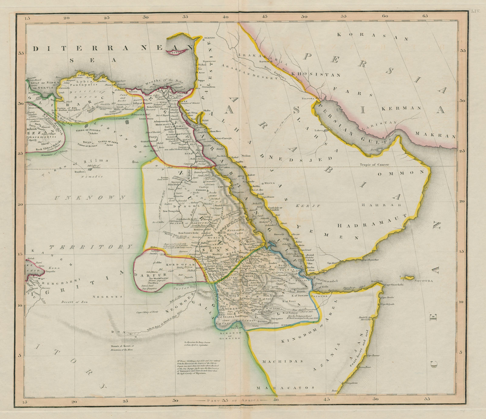 North-east Africa. Egypt Nile valley Abyssinia "Arabian Gulf". LIZARS 1842 map