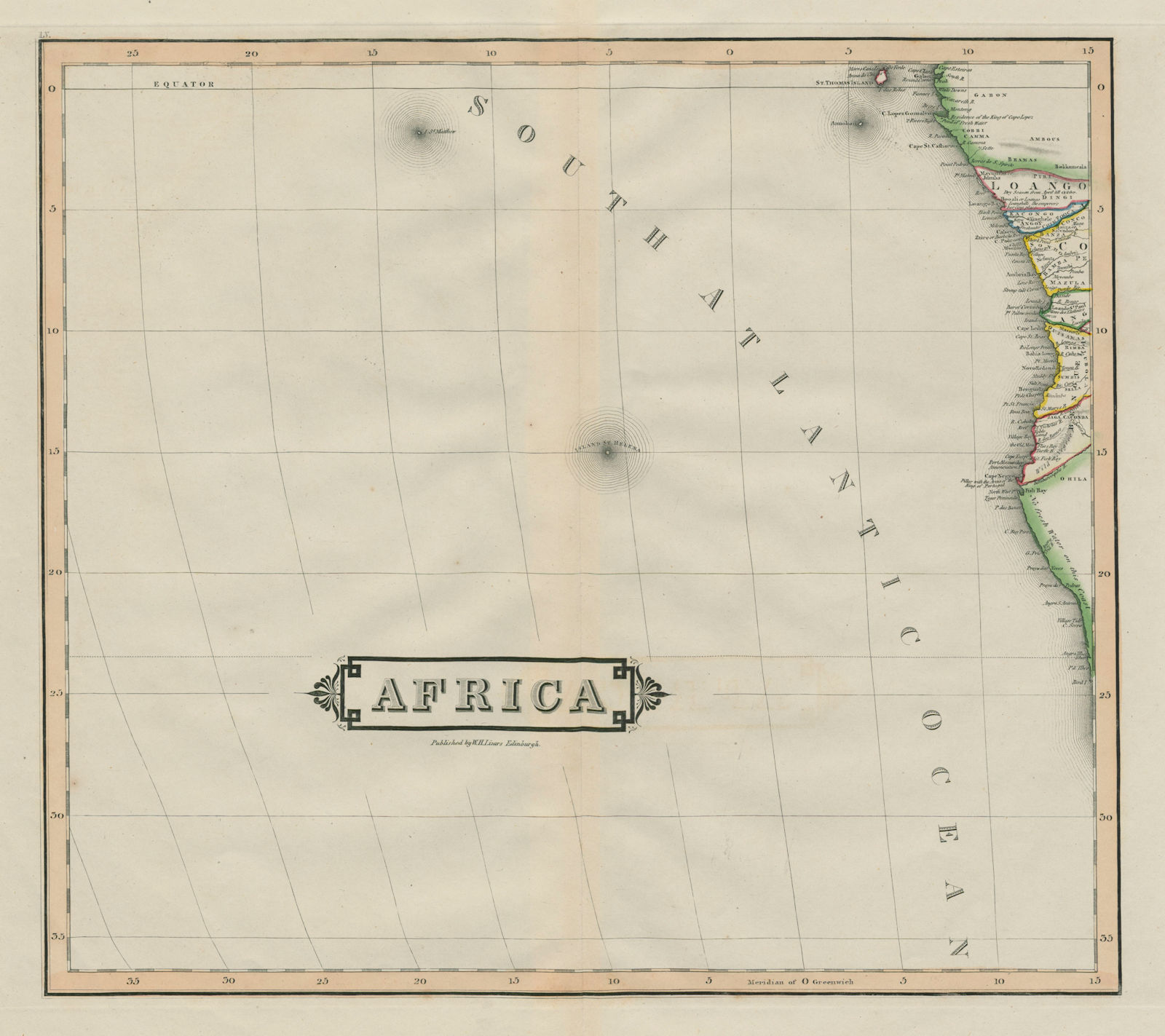 Associate Product South-west Africa. Angola Namibia Gabon Congo. Skeleton coast. LIZARS 1842 map