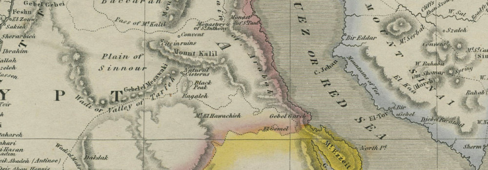 Mp24 Vintage Antiguo 1851 Histórica Mapa De Egipto El Nilo Arabia Cartel A1 A2 A3