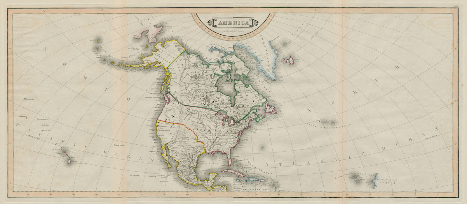 Spanish & British North America. USA. Quadra & Vancouver Island. LIZARS 1842 map