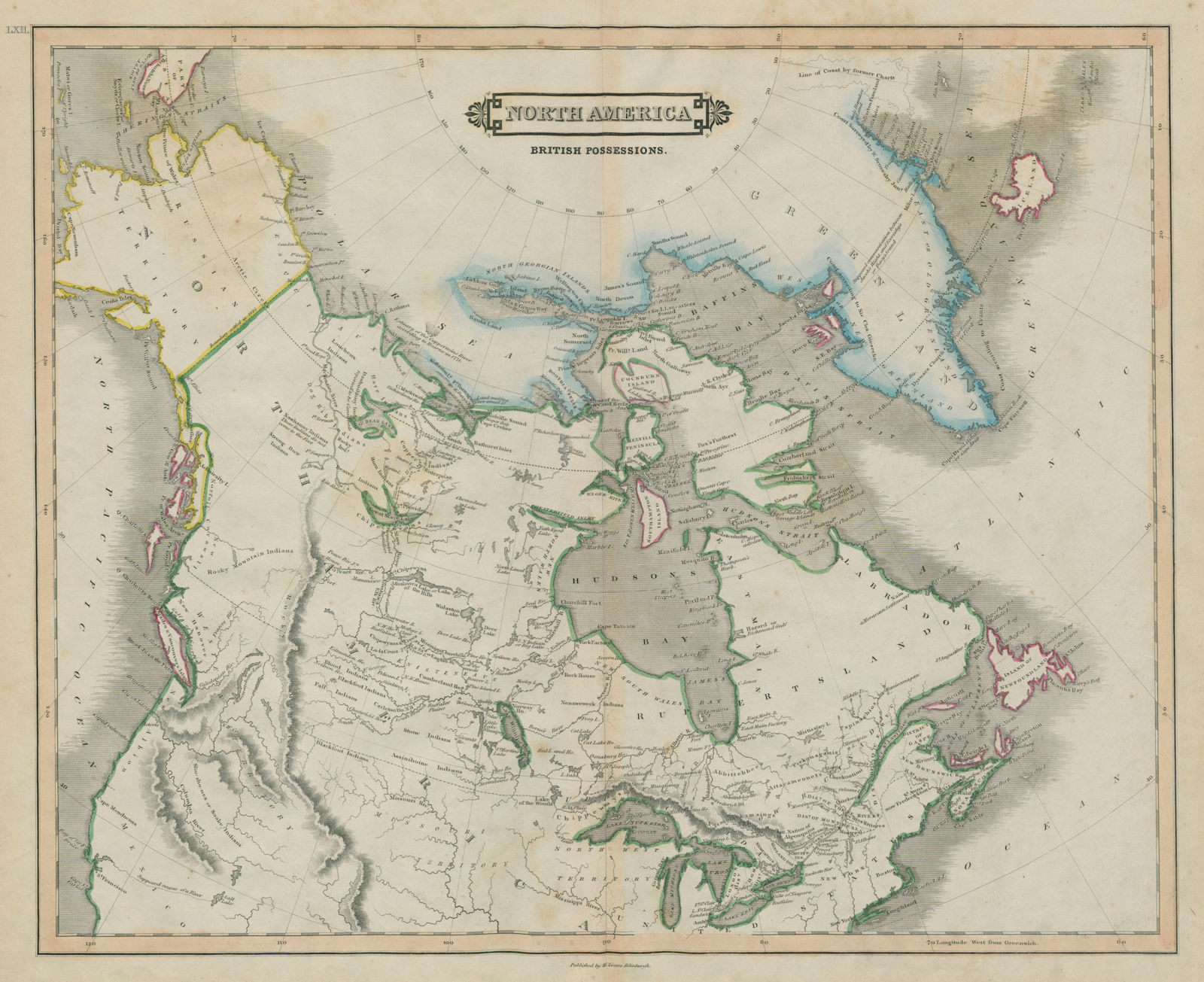 North America British possessions Canada Quadra/Vancouver Island LIZARS 1842 map