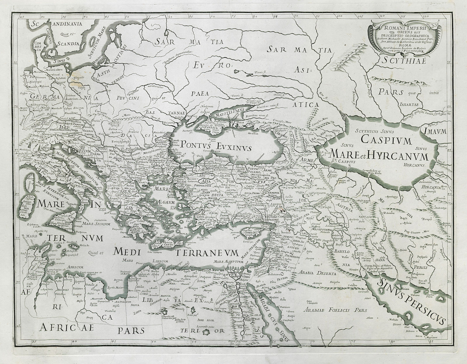 Romani Imperii Qua Oriens… Eastern Roman Empire. DE ROSSI / BAUDRAND 1669 map