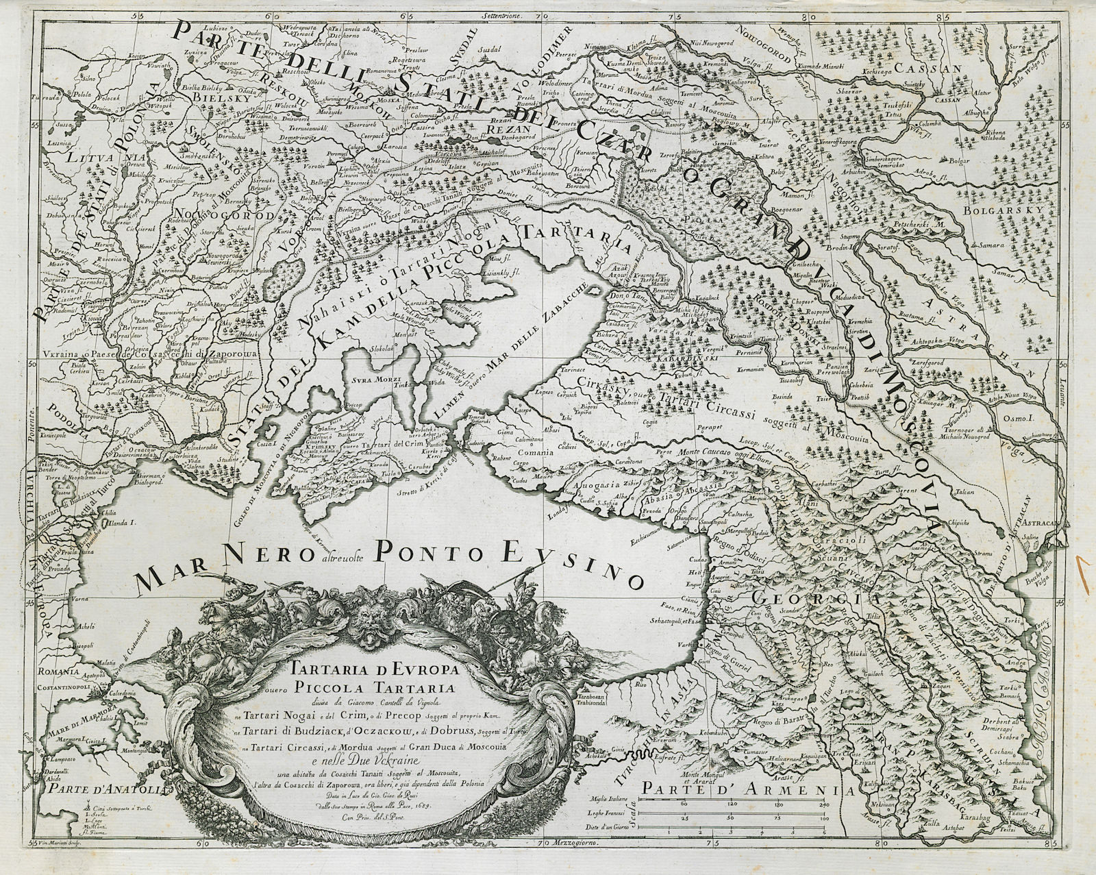 Tartaria d'Europa overo Piccola Tartaria. Little Tartary. Ukraine ROSSI 1684 map