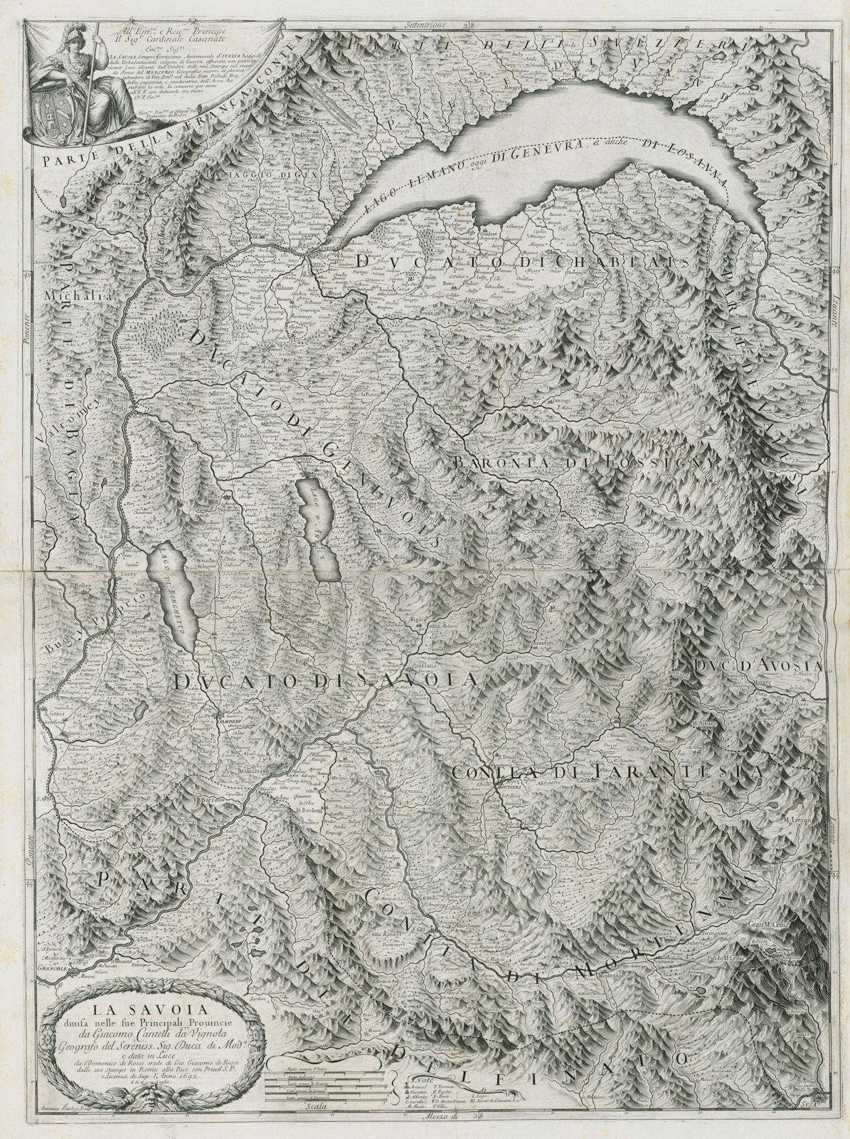 Associate Product La Savoia. Savoy. Haute Savoie. French & Italian Alps. ROSSI / CANTELLI 1692 map
