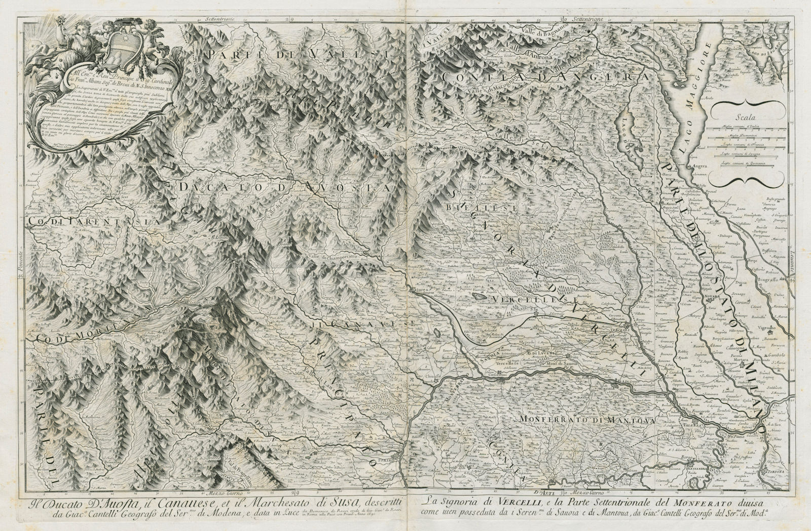Associate Product Il Ducato d'Auosta…. Southern Piedmont. Western Liguria. ROSSI/CANTELLI 1691 map