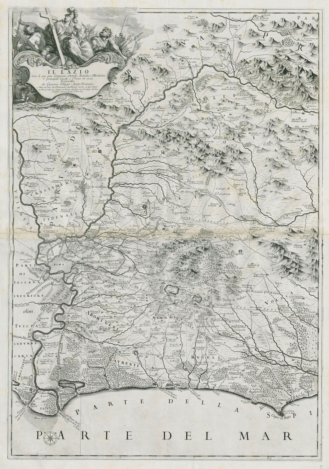 Associate Product Il Lazio. West sheet. Lazio coast from the Tiber to Anzio. Rome. ROSSI 1693 map