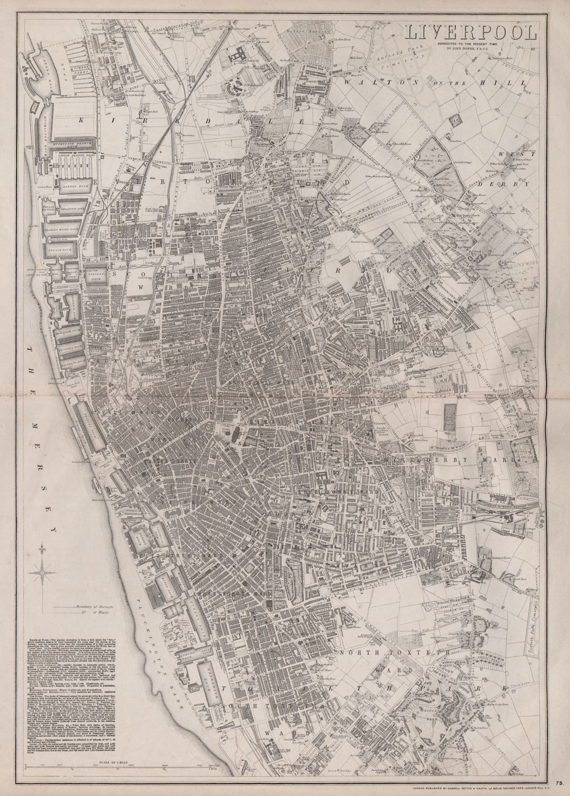 Associate Product LIVERPOOL. Large town/city plan by BR DAVIES for the Dispatch Atlas 1868 map