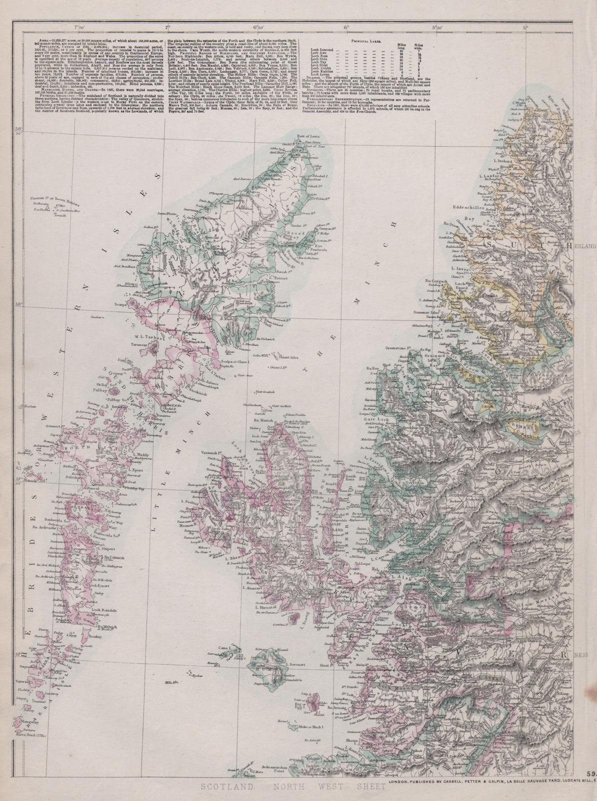 SCOTLAND NORTH WEST. Hebrides Highlands Coast. Skye Lewis Uist. WELLER 1868 map
