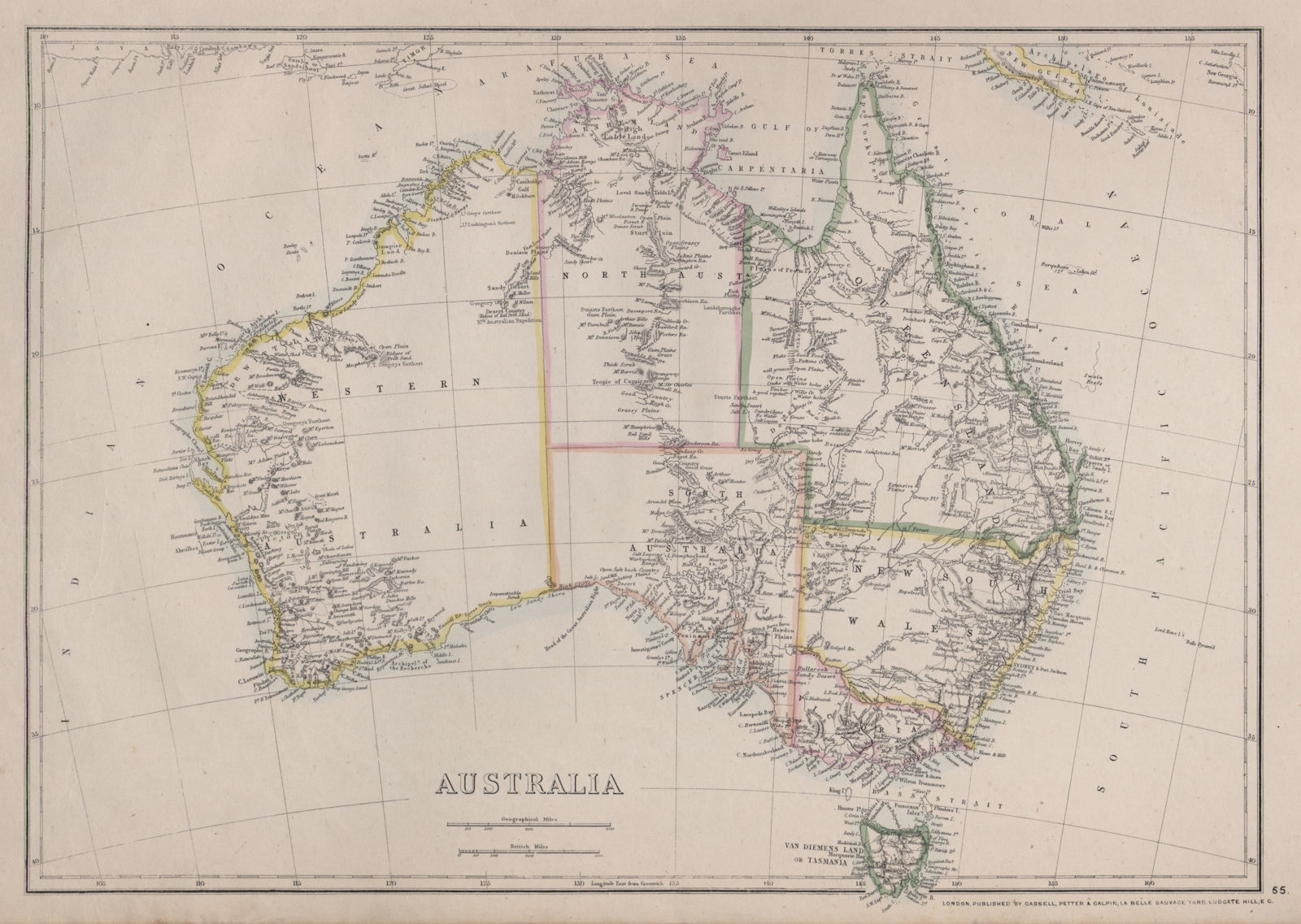 Associate Product AUSTRALIA. Colony of North Australia (Northern Territory). WELLER 1868 old map