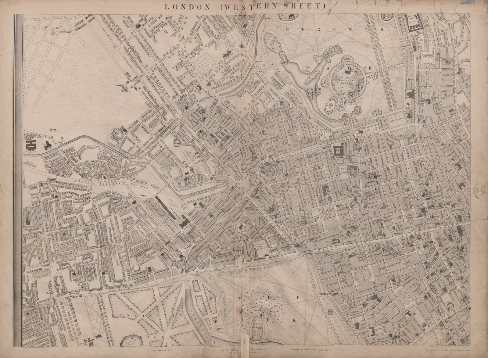 'CASSELLS LONDON W. Marylebone Bayswater Fitzrovia Mayfair. WELLER 1863 map