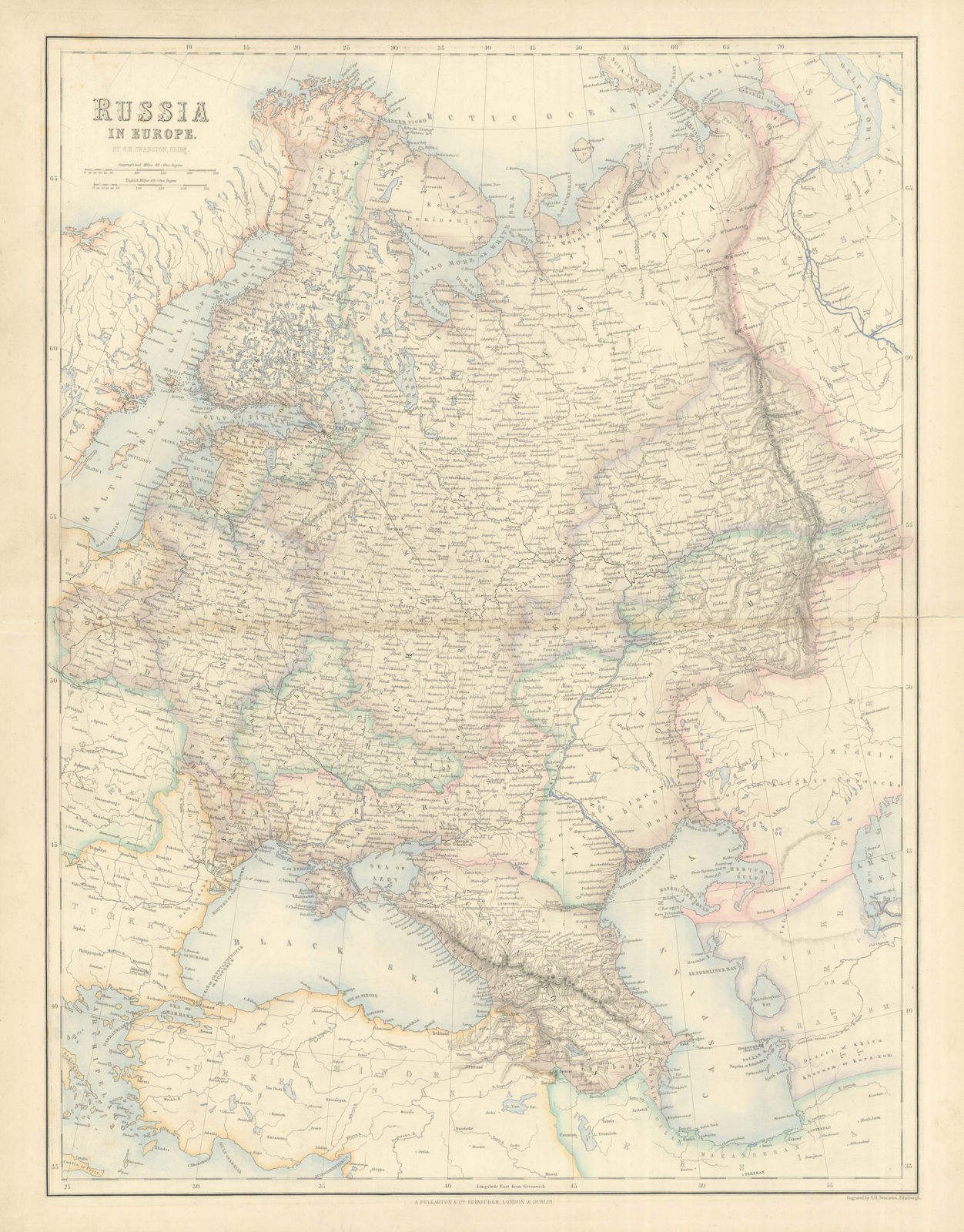 Associate Product Russia in Europe. Ukraine Caucasus Finland Poland Baltics. SWANSTON 1860 map