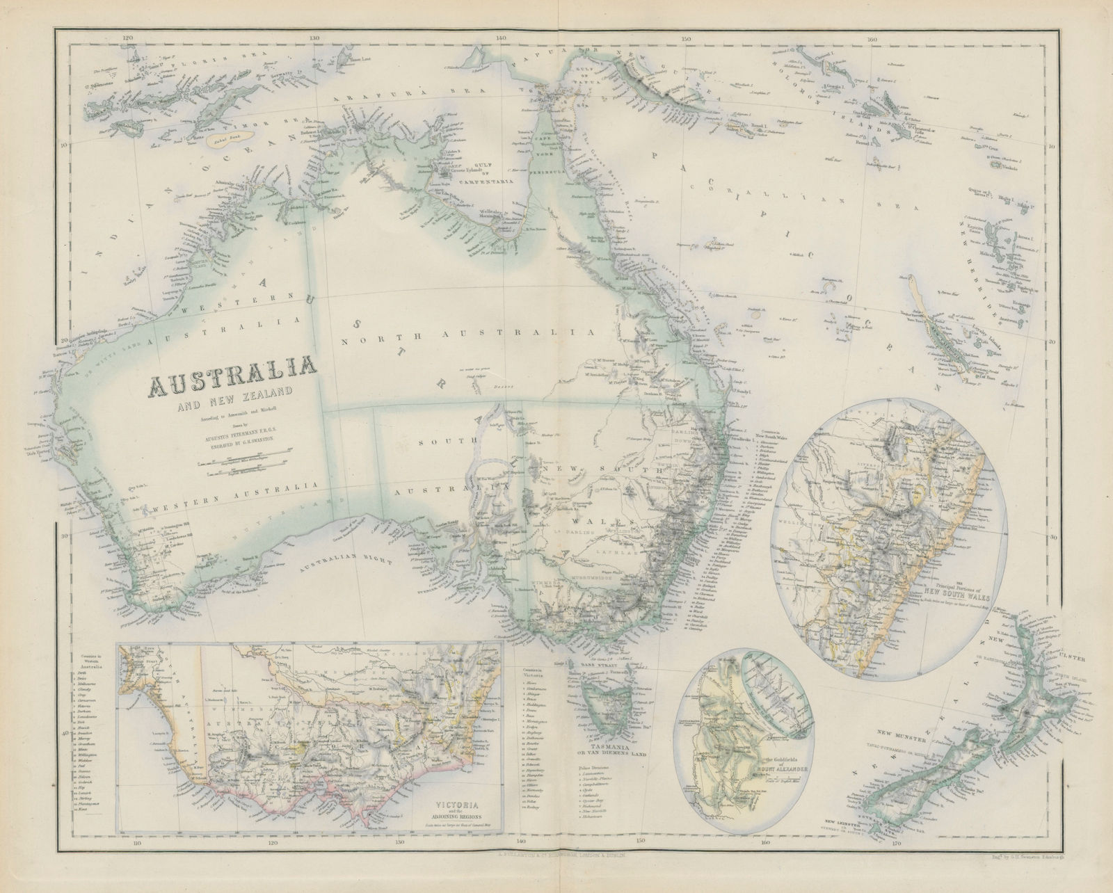 Australia & New Zealand. Victoria. Mount Alexander goldfields. SWANSTON 1860 map