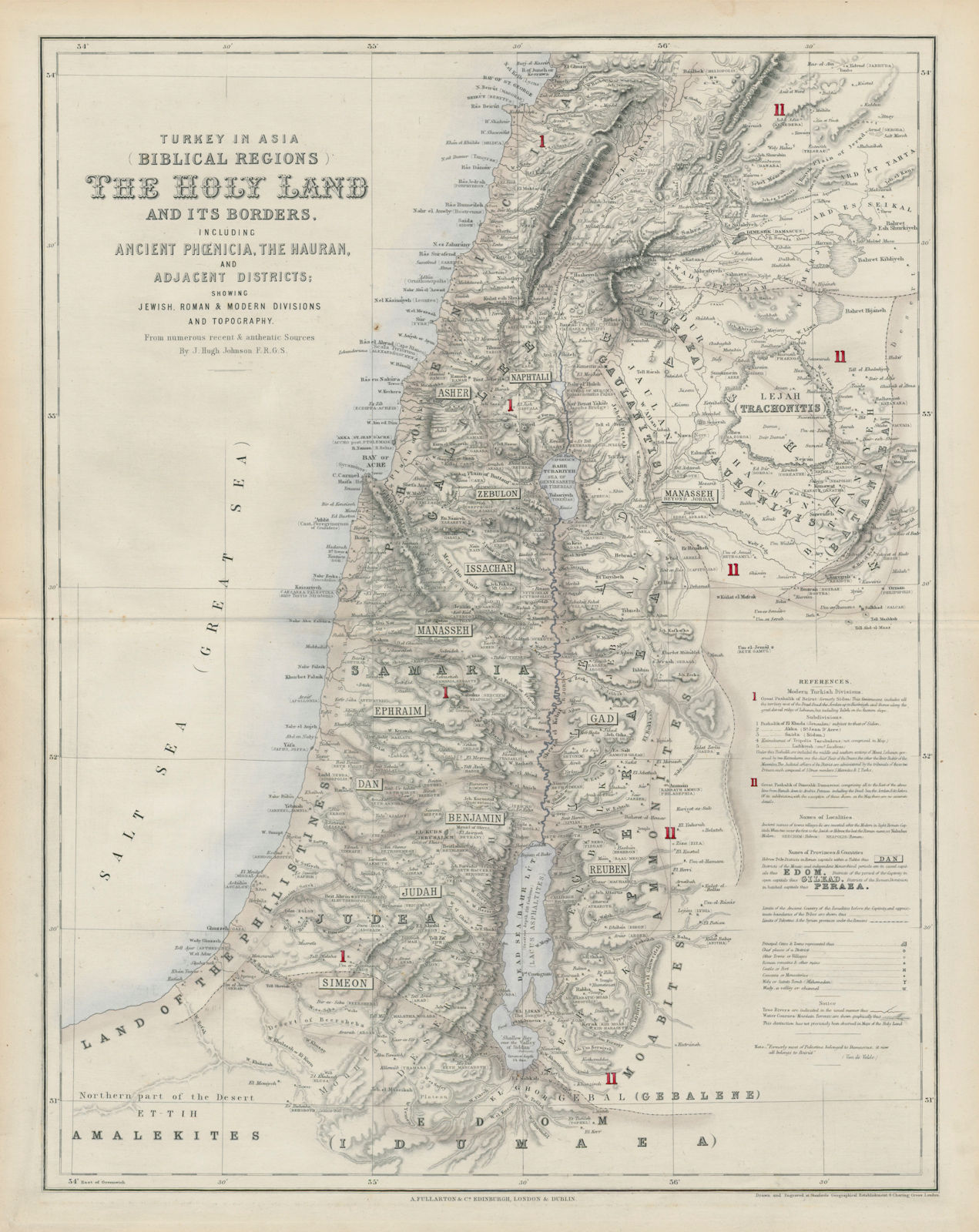 Turkey in Asia Biblical Regions. Holy Land Palestine Israel. SWANSTON 1860 map