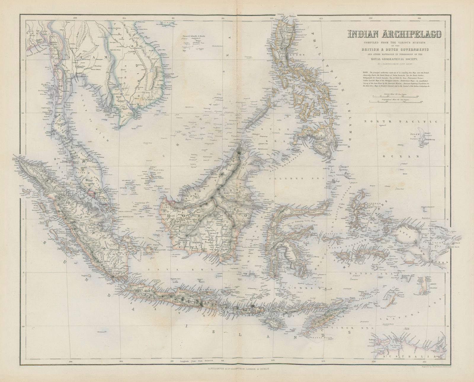 Indian Archipelago. East Indies Indonesia Philippines Malaysia SWANSTON 1860 map