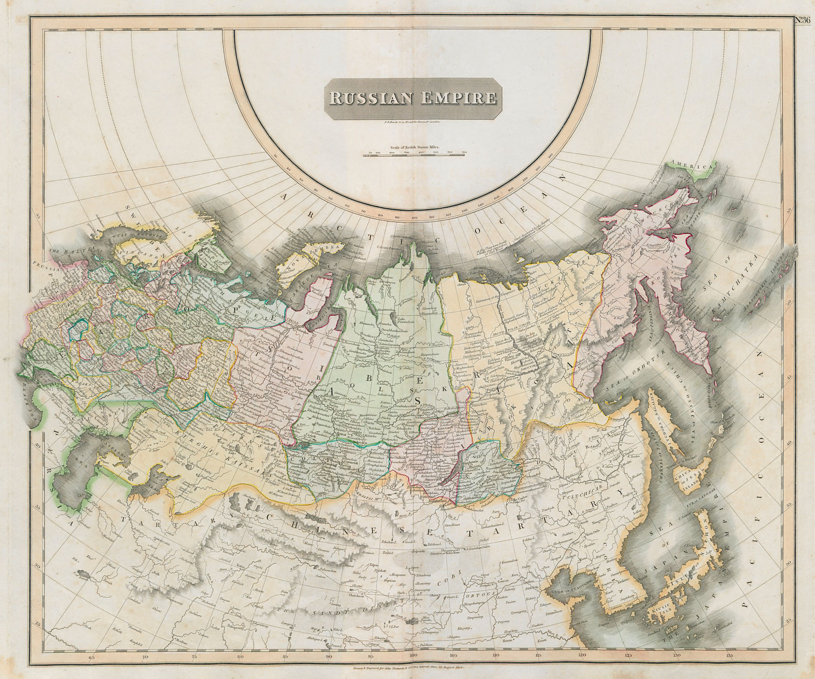 Associate Product "Russian Empire" in provinces in Asia & Europe. Siberia. THOMSON 1817 old map