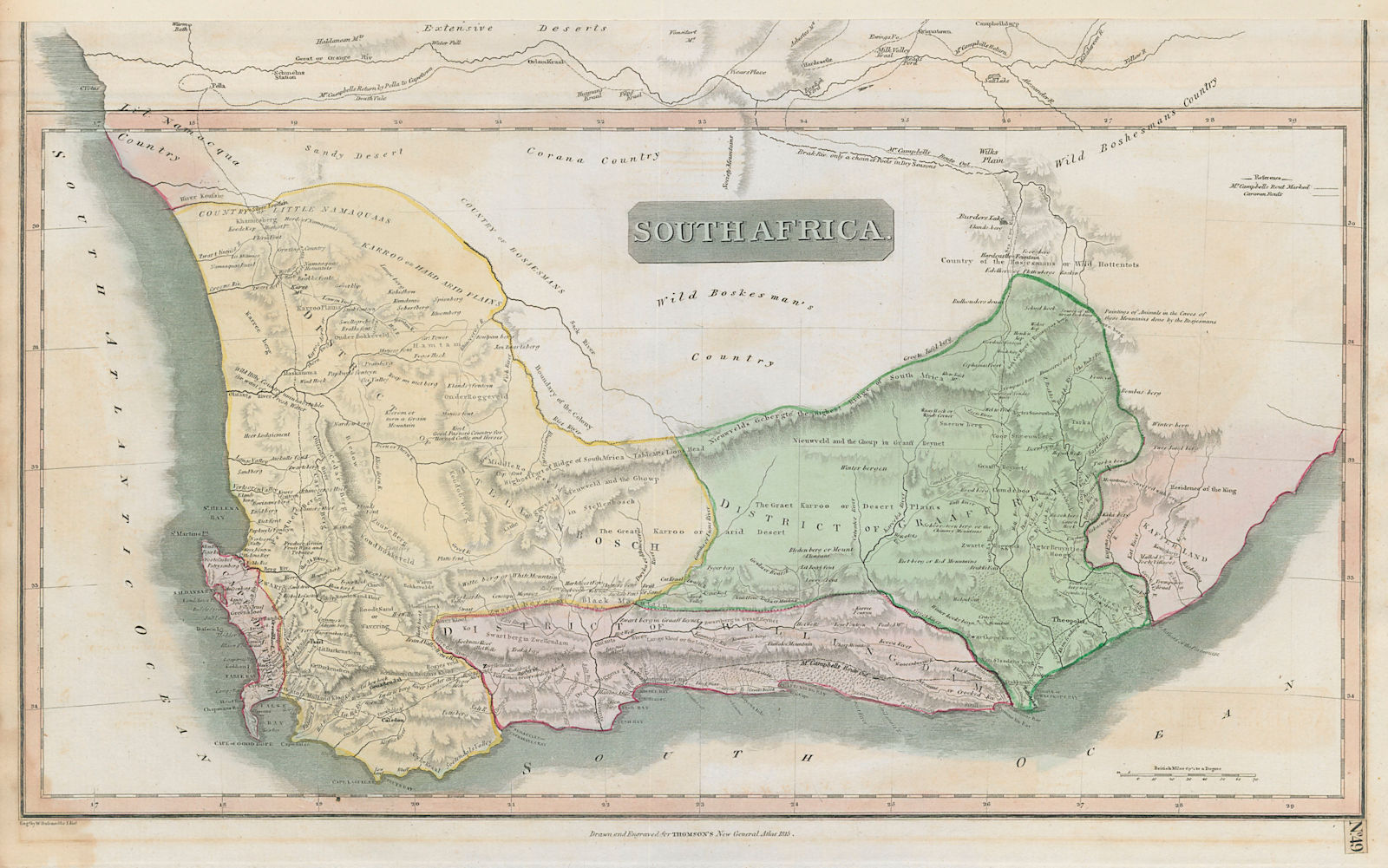 Associate Product "South Africa" by John Thomson. Reynet Graaff Zwellingdam Stellenbosch 1817 map