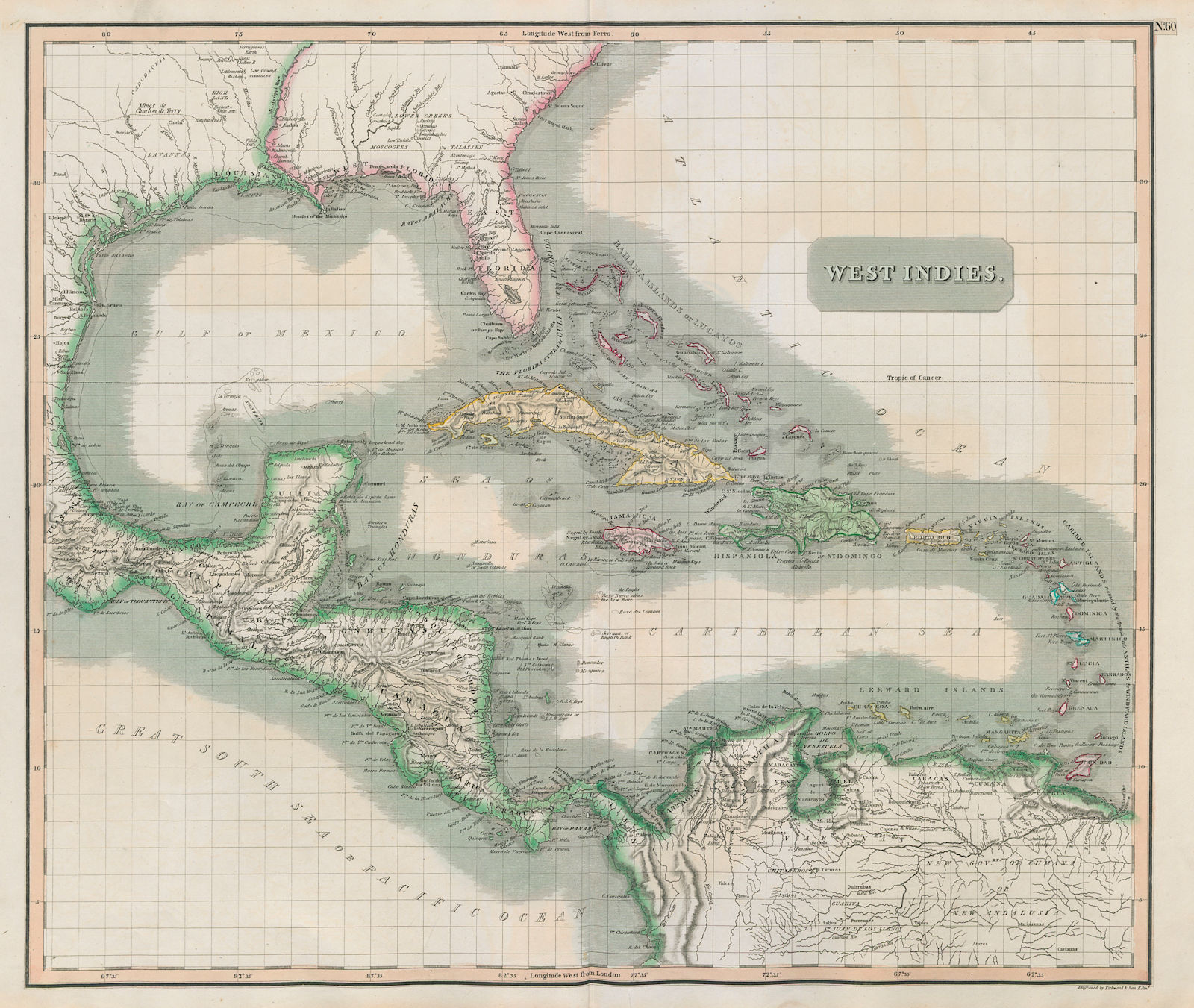 Associate Product "West Indies". Caribbean islands. Gulf of Mexico. Antilles. THOMSON 1817 map