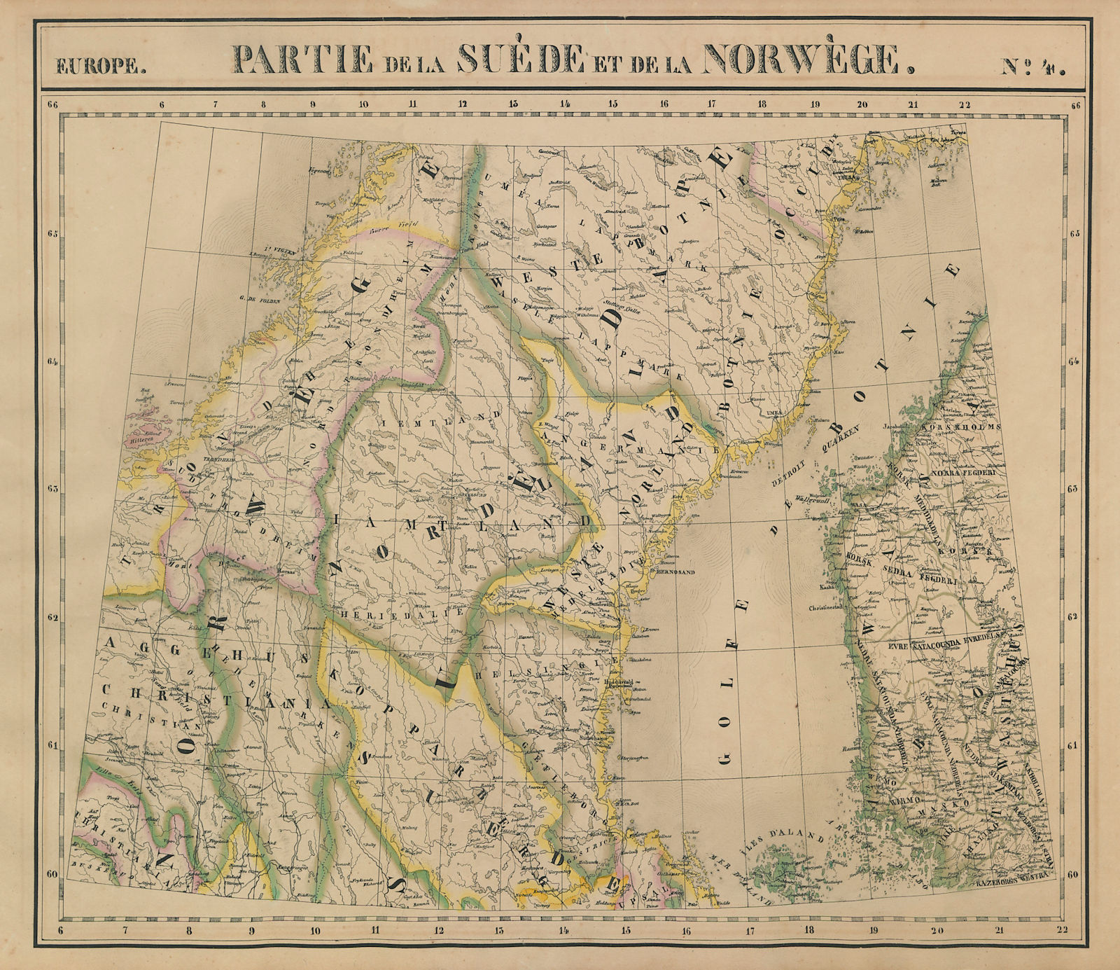 Europe. Suède & Norwège #4 Central Norway Sweden & Finland VANDERMAELEN 1827 map