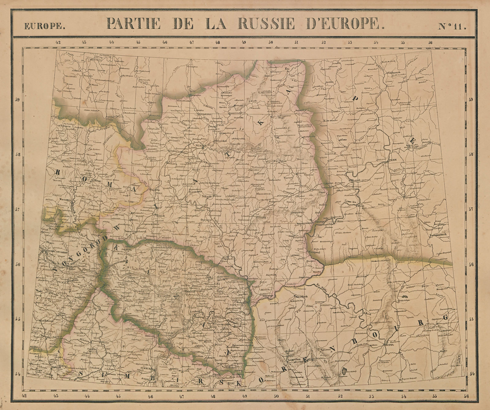 Associate Product Russie d'Europe #11 Russia Kirov Perm Kazan Orenburg VANDERMAELEN 1827 old map